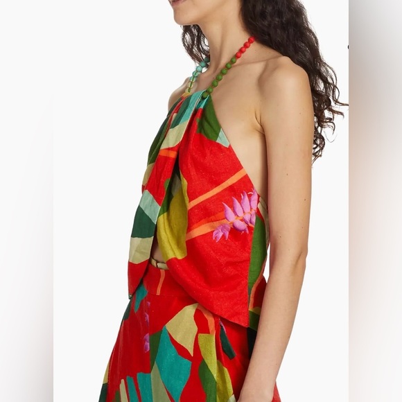 Farm Rio Heliconia Halter Crop Top - Picture 2 of 7